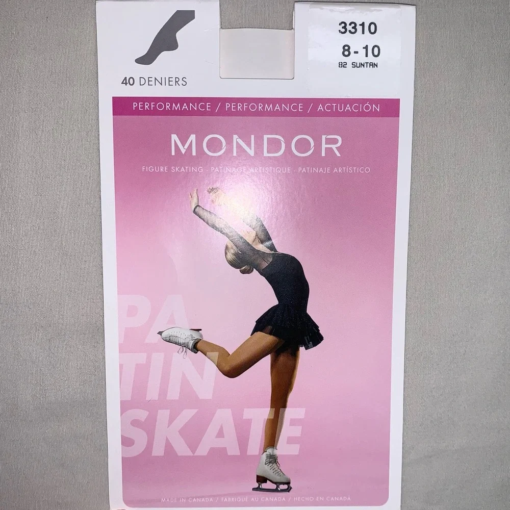 Mondor Skating Tights Child 8-10 #3310 Suntan Dance Footed Tight Recital Concert